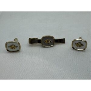 Vintage Anson Fraternal Shriner Freemasonry  Cufflinks & Tie Clip Mason Masonic